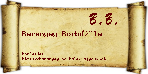 Baranyay Borbála névjegykártya